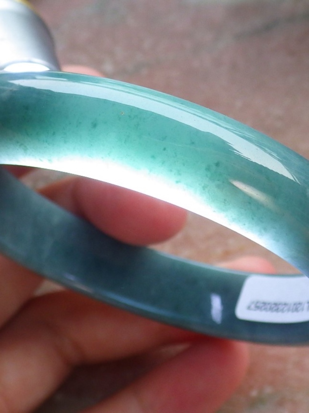 58mm Certified Hand Carved Green Natural A JADE Circle Jadeite Bracelet Bangle